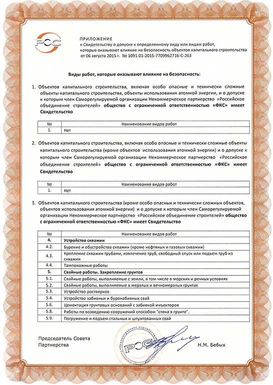 Свидетельство СРО ООО «ФКС-Челябинск»
